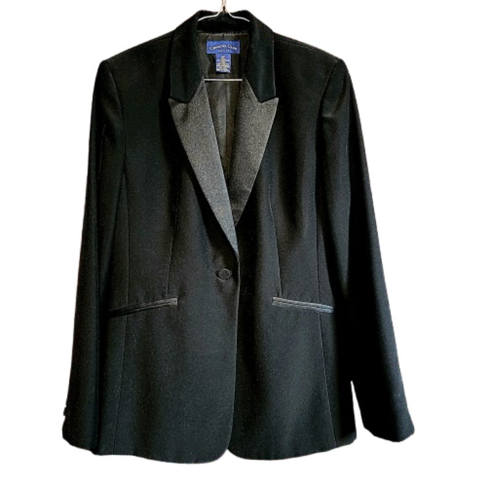 Womens 10P Charter Club Black Academia Minimalist Blazer